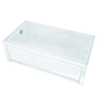MAAX New Town IFS 60L x 32W x 20H Acrylic Rectangular Alcove Bathtub, Left Drain, in White with 10 Microjet Whirlpool