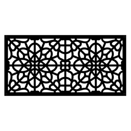 2 ft. x 4 ft. Polypropylene Fretwork Decorative Panel, Black