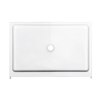 MAAX Alaska 60L x 32W x 7H Rectangular Centre Drain Fibreglass Shower Base Pan in White