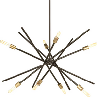 Astra 8-Light Antique Bronze Mid-Century Modern Sputnik Chandelier