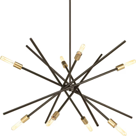 Astra 8-Light Antique Bronze Mid-Century Modern Sputnik Chandelier