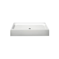 MAAX Alaska 60L x 32W x 7H Rectangular Centre Drain Fibreglass Shower Base Pan in White