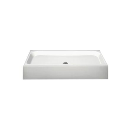 MAAX Alaska 60L x 32W x 7H Rectangular Centre Drain Fibreglass Shower Base Pan in White