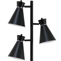 64-inch H 3-Light Matte Black Tree Floor Lamp with Adjustable Light Head