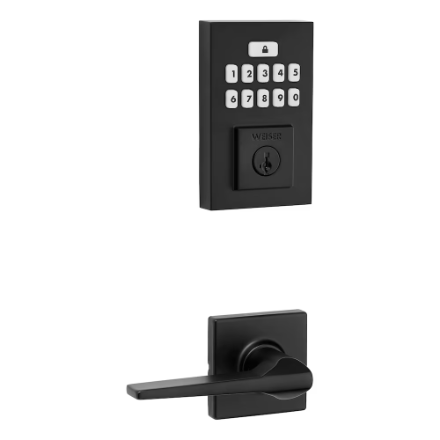 Weiser Hollis x SmartCode Matte Black Exterior Door Handle and Keyless Entry Door Lock/Deadbolt Combo