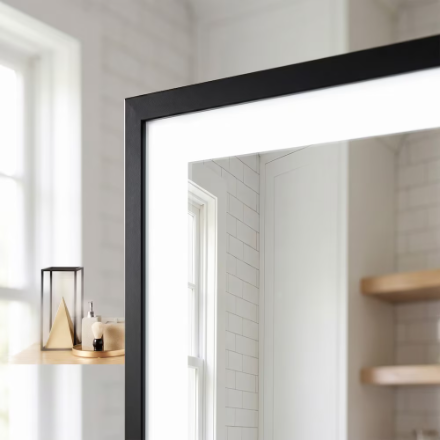 Nordic Canada Lilly Rectangle 30-inch x 35-inch LED Mirror with Backlit/Defogger/Dimming Function