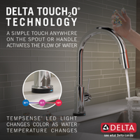 Delta Trinsic Single-Handle Pull-Down Sprayer Kitchen Faucet with Touch2O Technology in Chrome