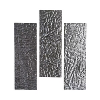 4x12-inch LuxySplash Weathered Charcoal Textured Glass Wall Tile - 1sq. ft. (3pcs)