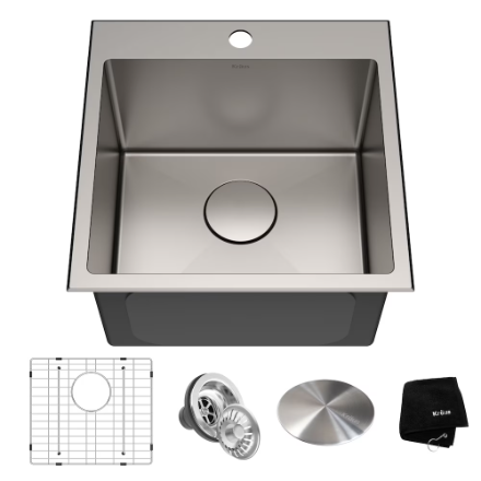 Kraus Standart PRO Drop-in Stainless Steel 18 inch 1-Hole Single Bowl Kitchen Sink