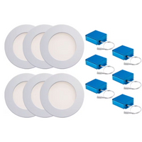 SPEX Lighting by Liteline 4-INCH LED WHITE TRIM SLIM RECESSED FIXTURE (6-PACK)