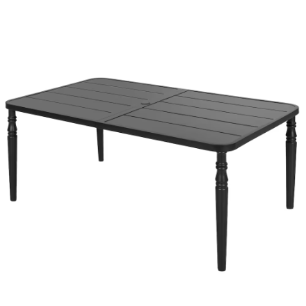 Black Rectangle Metal Outdoor Table