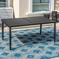 Black Rectangle Metal Outdoor Table
