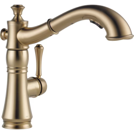 Delta Cassidy Single-Handle Pull-Out Sprayer Kitchen Faucet In Champagne Bronze