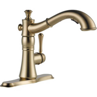 Delta Cassidy Single-Handle Pull-Out Sprayer Kitchen Faucet In Champagne Bronze