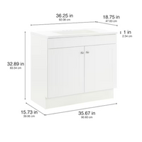 Glacier Bay Addison 36-inch W Bathroom Vanity in White With Sink