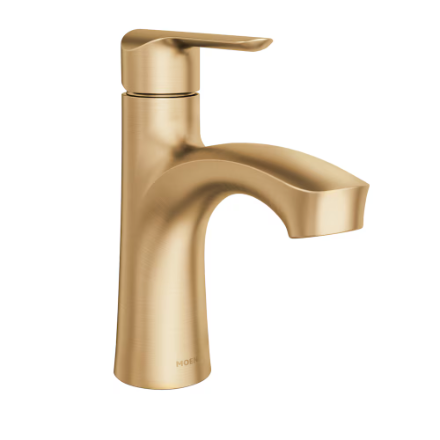 Moen Findlay Single Hole Single-Handle Bathroom Sink Faucet in Bronzed Gold