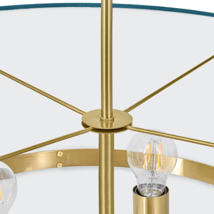 4 Light Chandelier-Brushed Gold