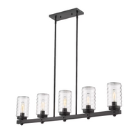 Z-Lite Tahoe Craftsman Matte Black 5 Light Outdoor Linear
