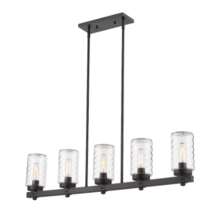 Z-Lite Tahoe Craftsman Matte Black 5 Light Outdoor Linear