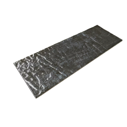 4x12-inch LuxySplash Weathered Charcoal Textured Glass Wall Tile - 1sq. ft. (3pcs)