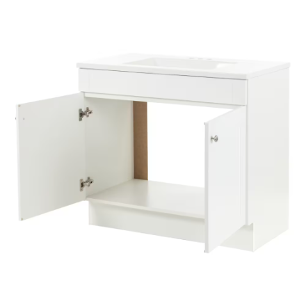 Glacier Bay Addison 36-inch W Bathroom Vanity in White With Sink