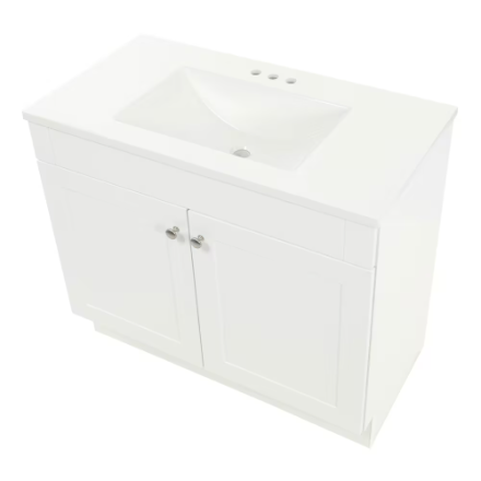 Glacier Bay Addison 36-inch W Bathroom Vanity in White With Sink