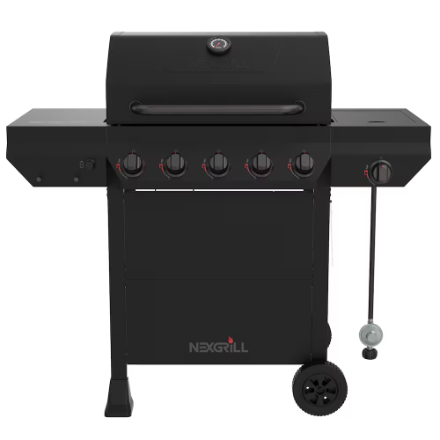Nexgrill 5-Burner Liquid Propane Gas Grill with Side Burner in Black