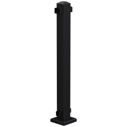 Peak RailBlazers 36 in. H x 5-11/16 in. W Aluminum Deck Railing Mid Post Kit in Matte Black