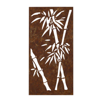 Peak Decorative Screens 3' x 6' Panda Steel Decorative Panel Rust