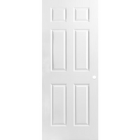 Masonite 34-inch x 80-inch Primed 6 Panel Hollow Core Textured Interior Door Pre-bored Slab