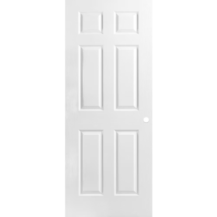 Masonite 34-inch x 80-inch Primed 6 Panel Hollow Core Textured Interior Door Pre-bored Slab