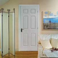 Masonite 34-inch x 80-inch Primed 6 Panel Hollow Core Textured Interior Door Pre-bored Slab