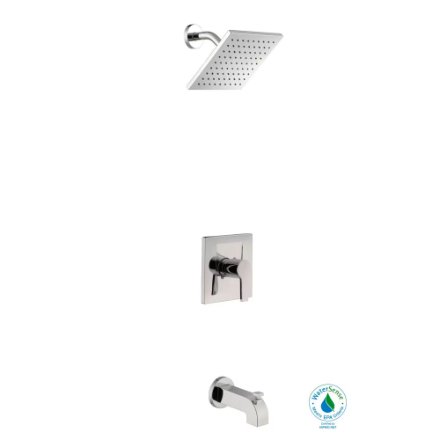 Glacier Bay Modern WaterSense Single-Handle Tub & Shower Faucet Set in Chrome, Valve Included