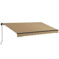 Outsunny 13 ft. x 10 ft. Patio Retractable Awning Sunshade Shelter, Amber