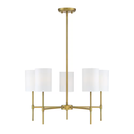 Savoy House 5-Light Chandelier in Natural Brass