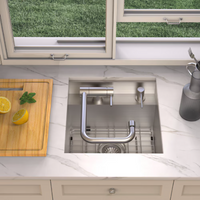 Glacier Bay All-in-One 15 in Kitchen Workstation Sink Combo