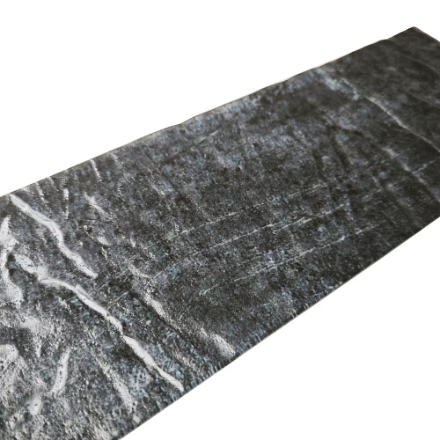 4x12-inch LuxySplash Weathered Charcoal Textured Glass Wall Tile - 1sq. ft. (3pcs)