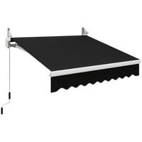 Outsunny Manual Retractabl Sunshade Awning Black