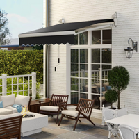 Outsunny Manual Retractabl Sunshade Awning Black