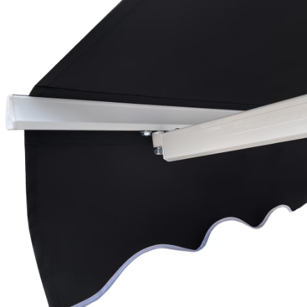 Outsunny Manual Retractabl Sunshade Awning Black