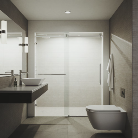 VIGO Ferrara Frameless Sliding Show Door