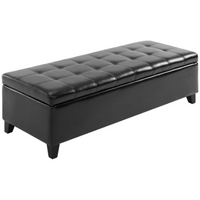 HOMCOM 51 Inches PU Leather Storage Chest for Living Room, Black