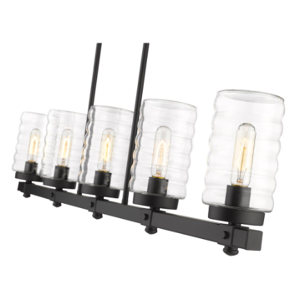 Z-Lite Tahoe Craftsman Matte Black 5 Light Outdoor Linear
