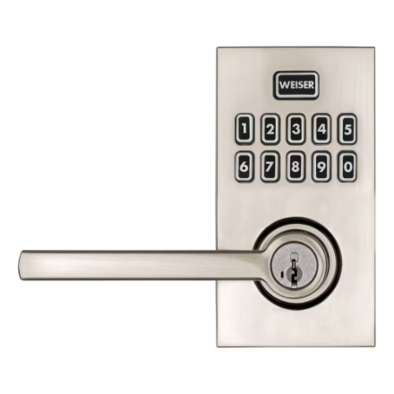 Weiser SmartCode Satin Nickel Electronic Entry Door Handle/Keyless Entry Door Lock