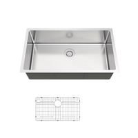 Glacier Bay 32"W Single Bowl Rectangular Undermount Kitchen Sink