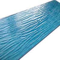 4x12-inch LuxySplash Shades of Blue Textured Glass Wall Tile - 1sq. ft. (3pcs)