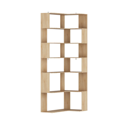 FUFU&GAGA Light Wood Grain Corner Utility Storage Shelf