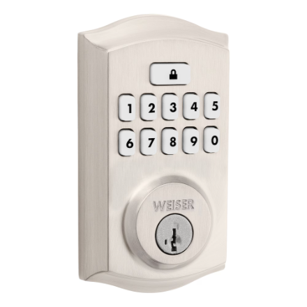 Weiser SmartCode Traditional Keypad Satin Nickel Keyless Entry Door Lock
