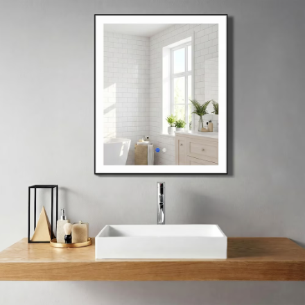 Nordic Canada Lilly Rectangle 30-inch x 35-inch LED Mirror with Backlit/Defogger/Dimming Function
