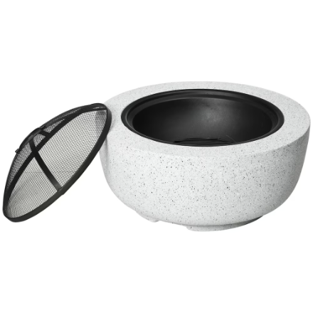 Outsunny 24" Outdoor Fire Pit with Spark Guard Firepit Fireplace